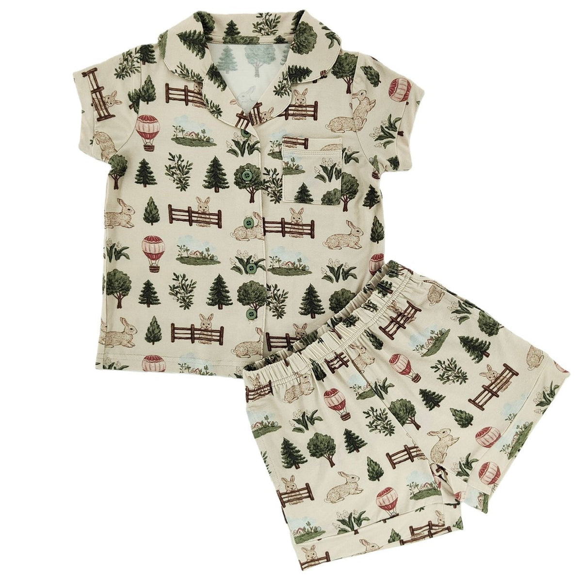 Woodland Countryside Bamboo Short Button Up Set