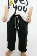 Black Cargo Joggers