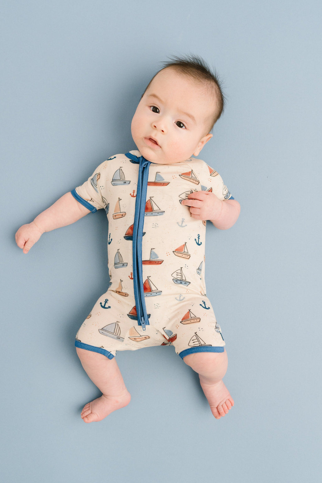 Nautical Sail Bamboo Short Romper
