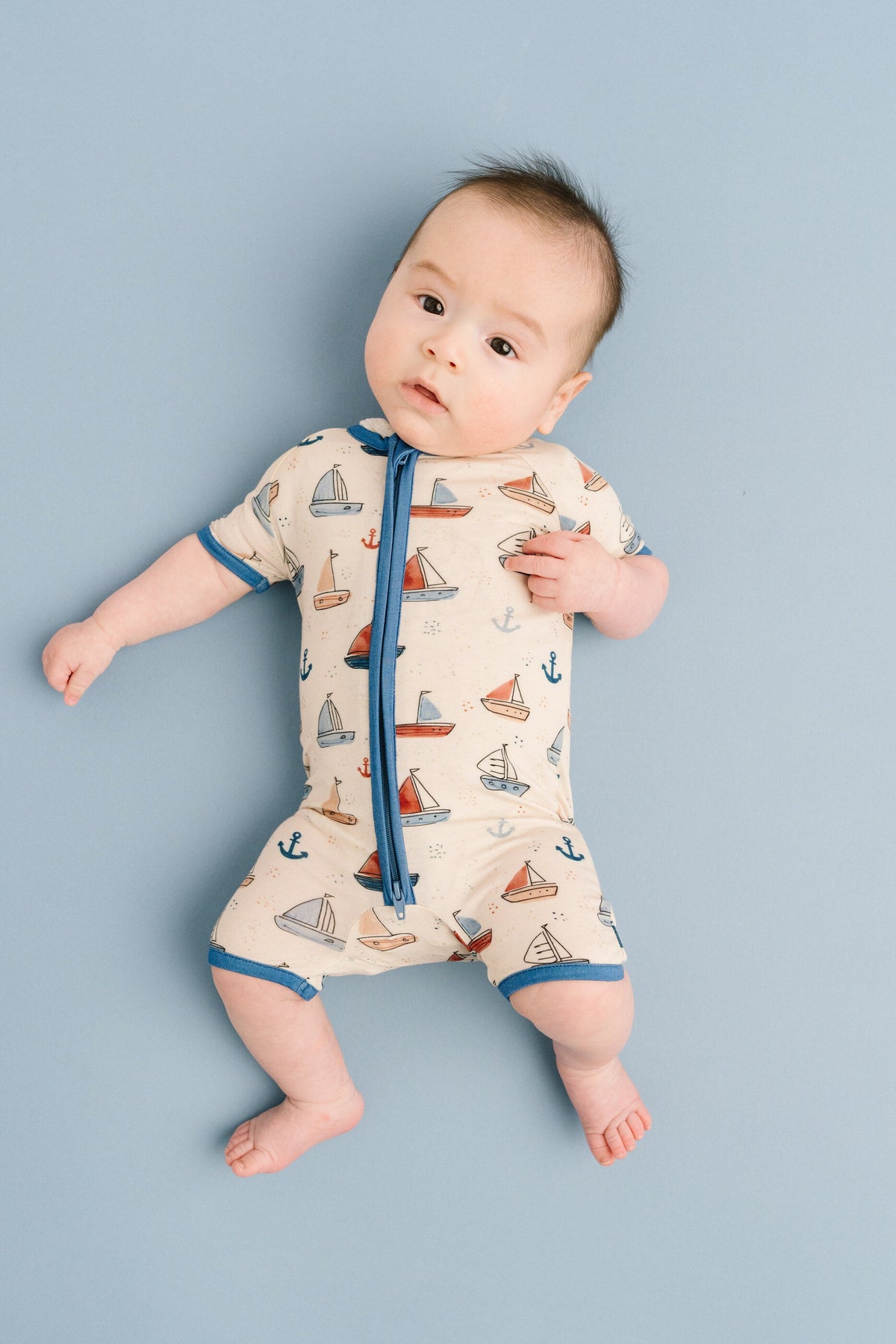 Nautical Sail Bamboo Short Romper