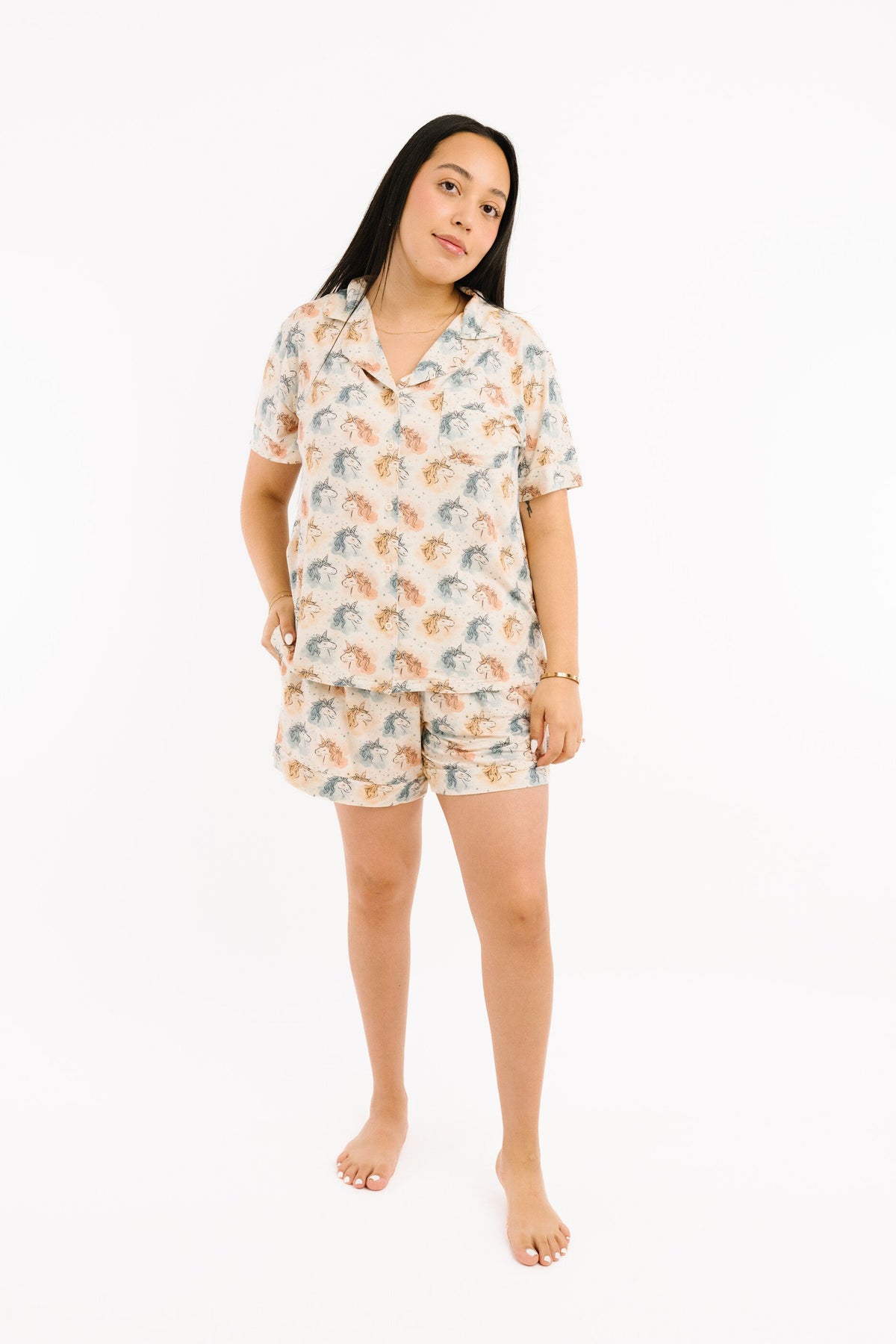 Stardust Unicorn Women's Short Bamboo Set