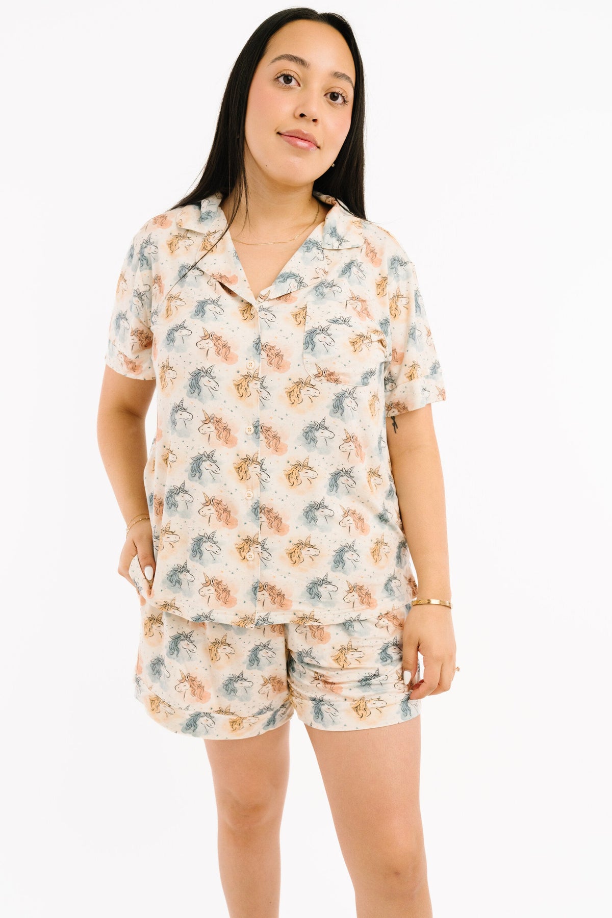 Stardust Unicorn Women's Short Bamboo Set