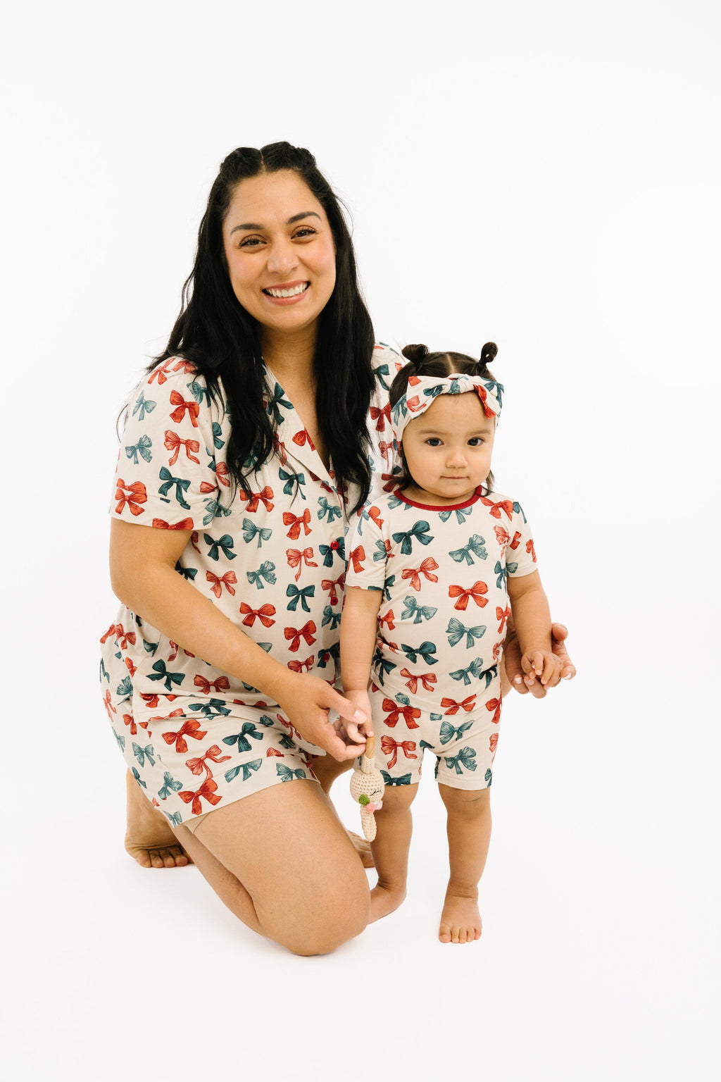 Patriotic Bows Women's Short Bamboo Set