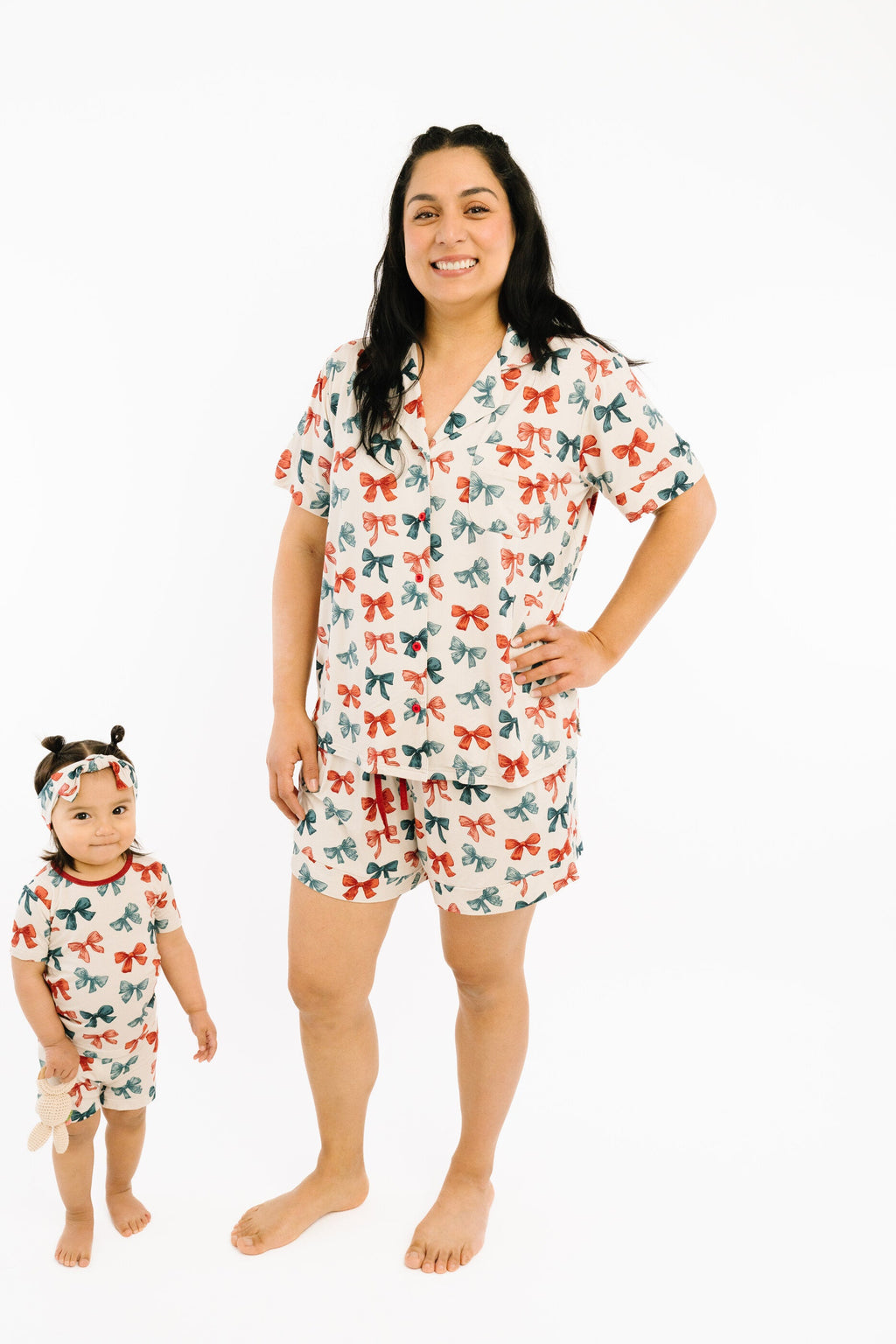 Patriotic Bows Women's Short Bamboo Set