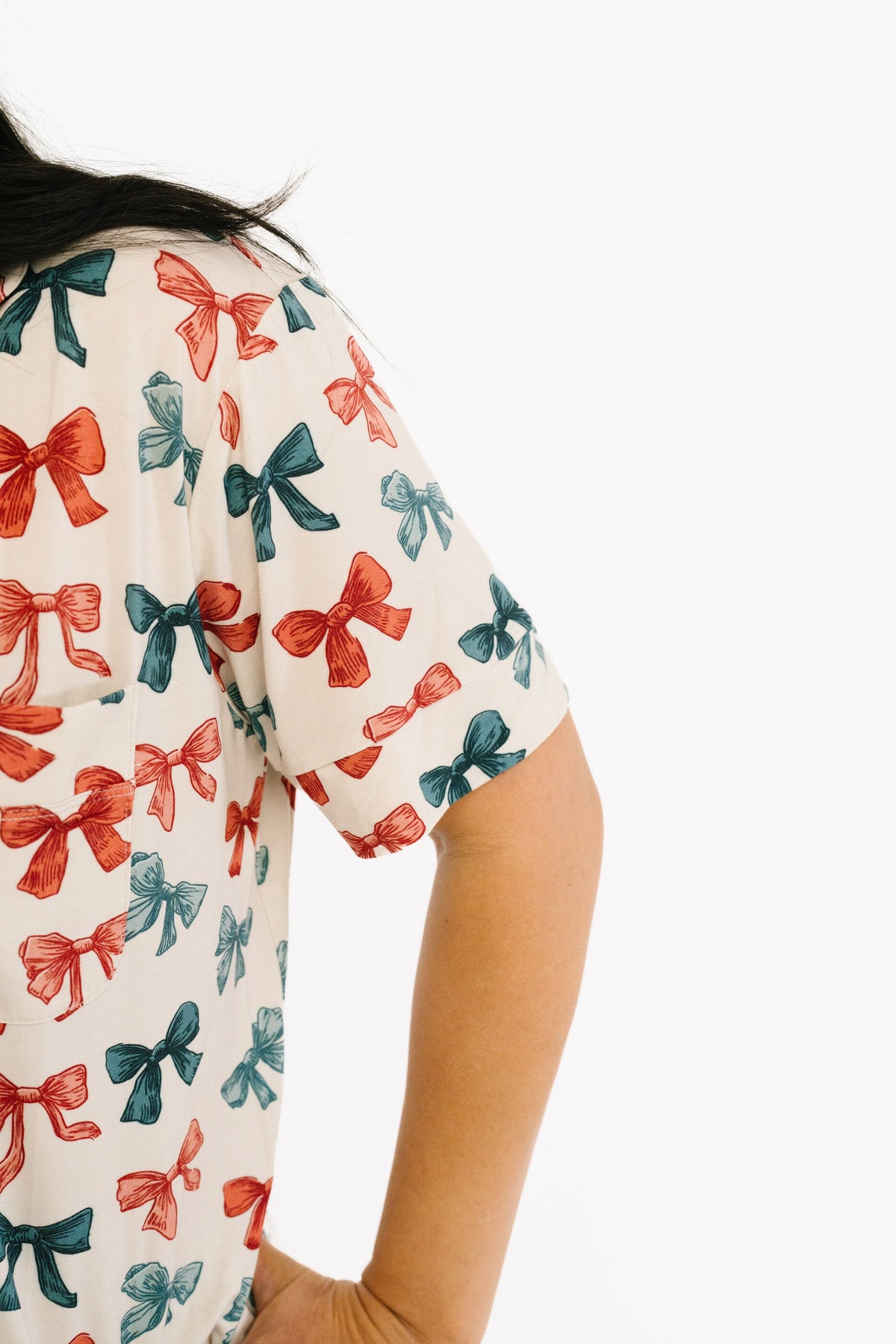 Patriotic Bows Women's Short Bamboo Set