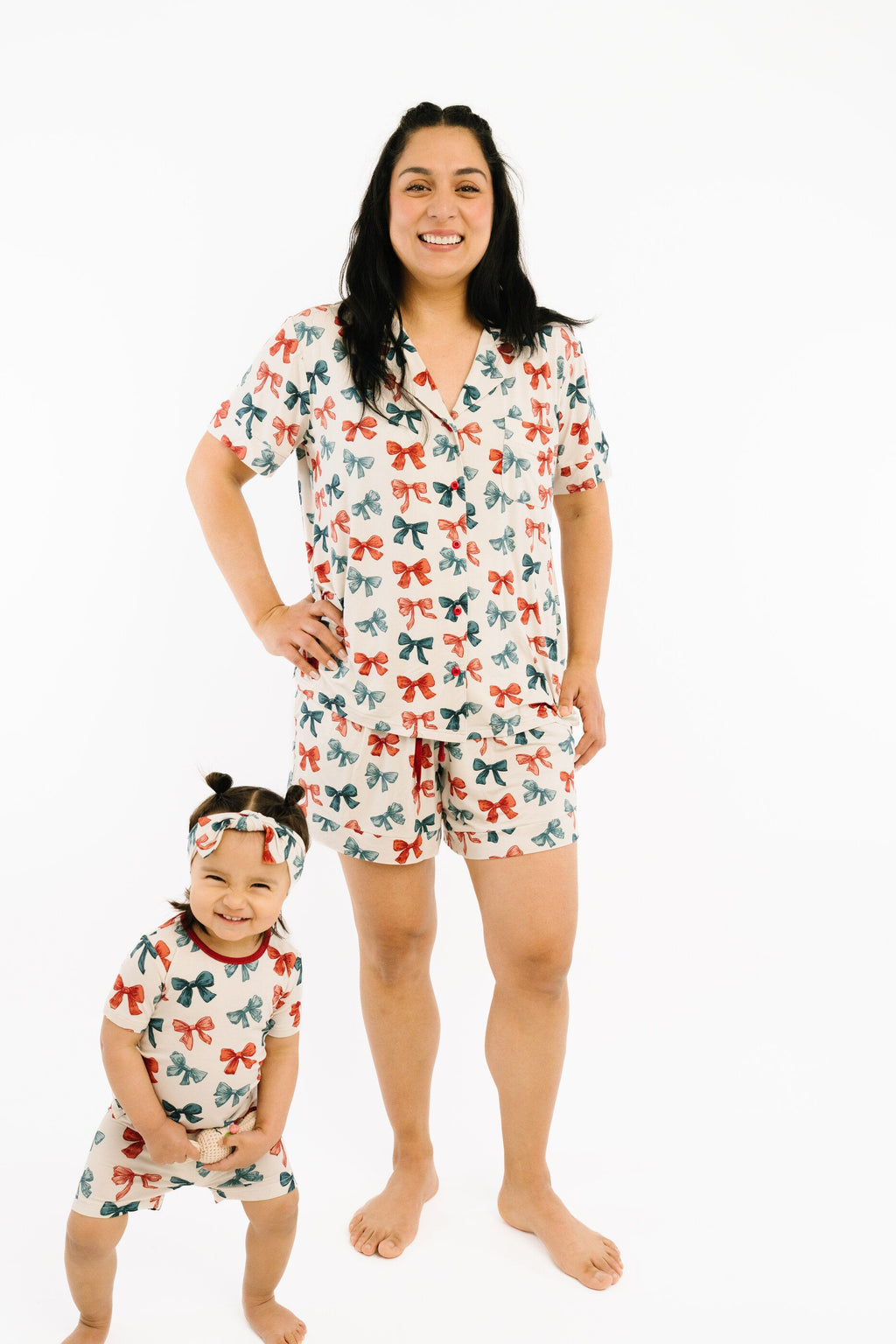 Patriotic Bows Women's Short Bamboo Set