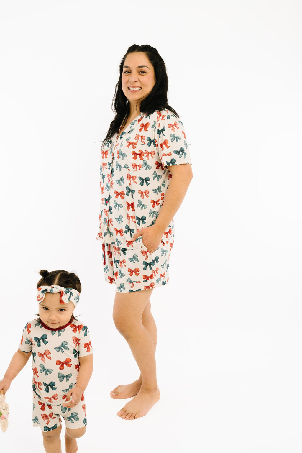 Patriotic Bows Women's Short Bamboo Set