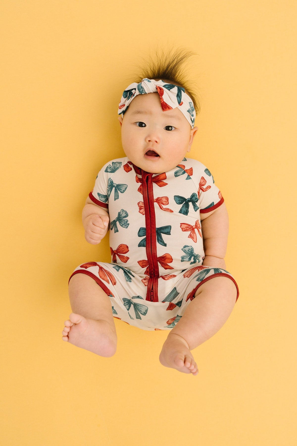 Patriotic Bows Bamboo Short Romper