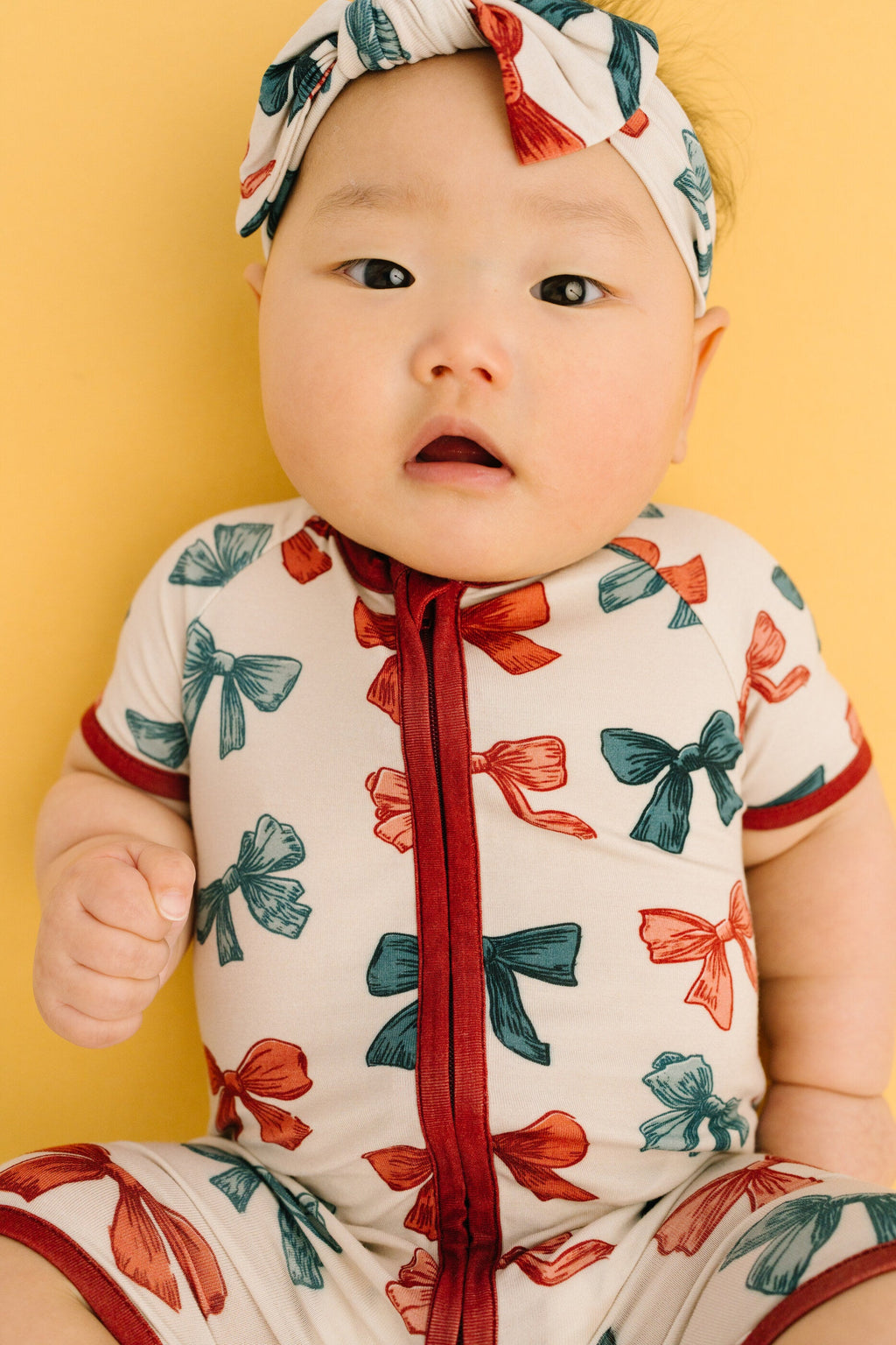 Patriotic Bows Bamboo Short Romper