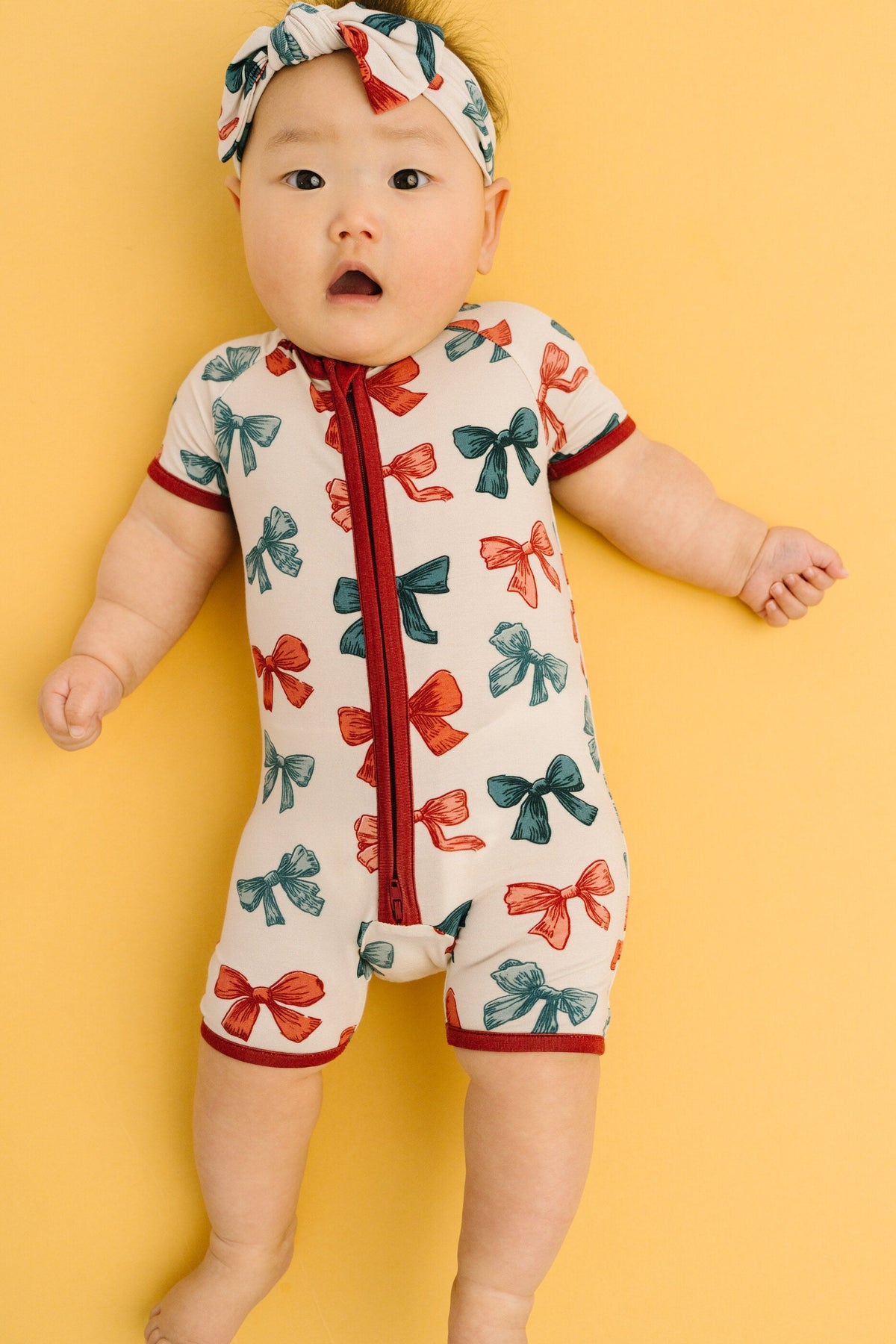 Patriotic Bows Bamboo Short Romper