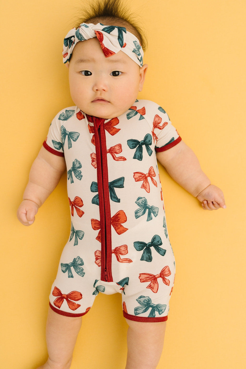 Patriotic Bows Bamboo Short Romper